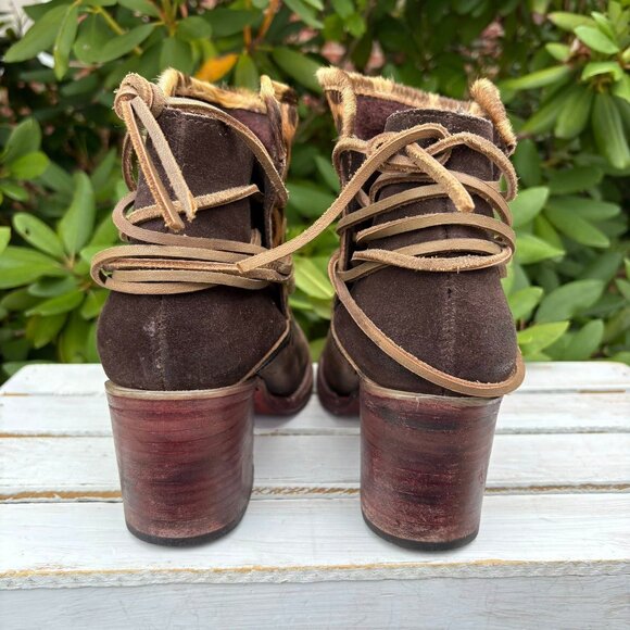 Free Bird Casey Leather Tie Booties - Size 10 - Picture 5 of 7